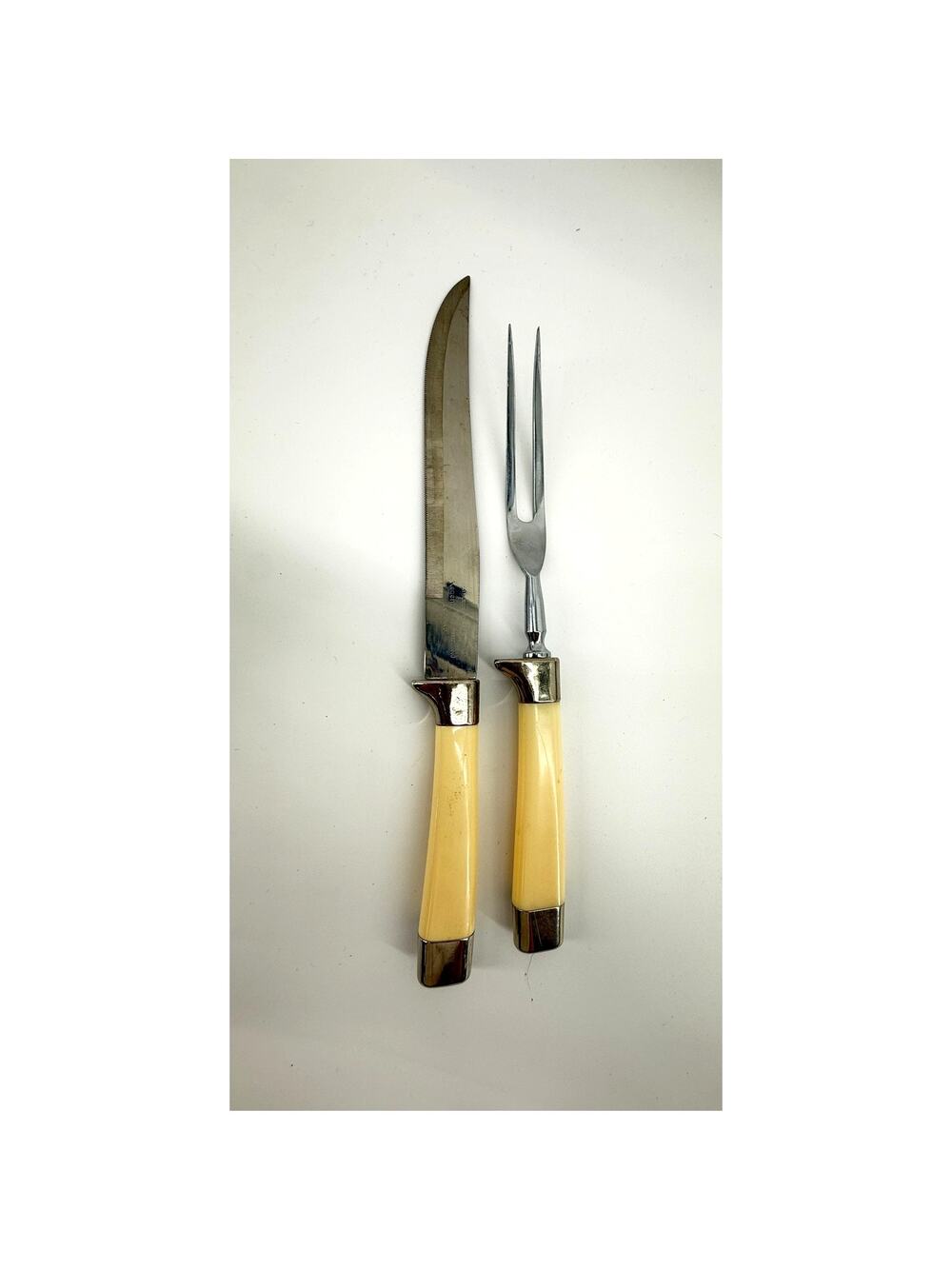 Vintage Regent Sheffield England Hollow Ground Carving Knife Fork Set 12 In